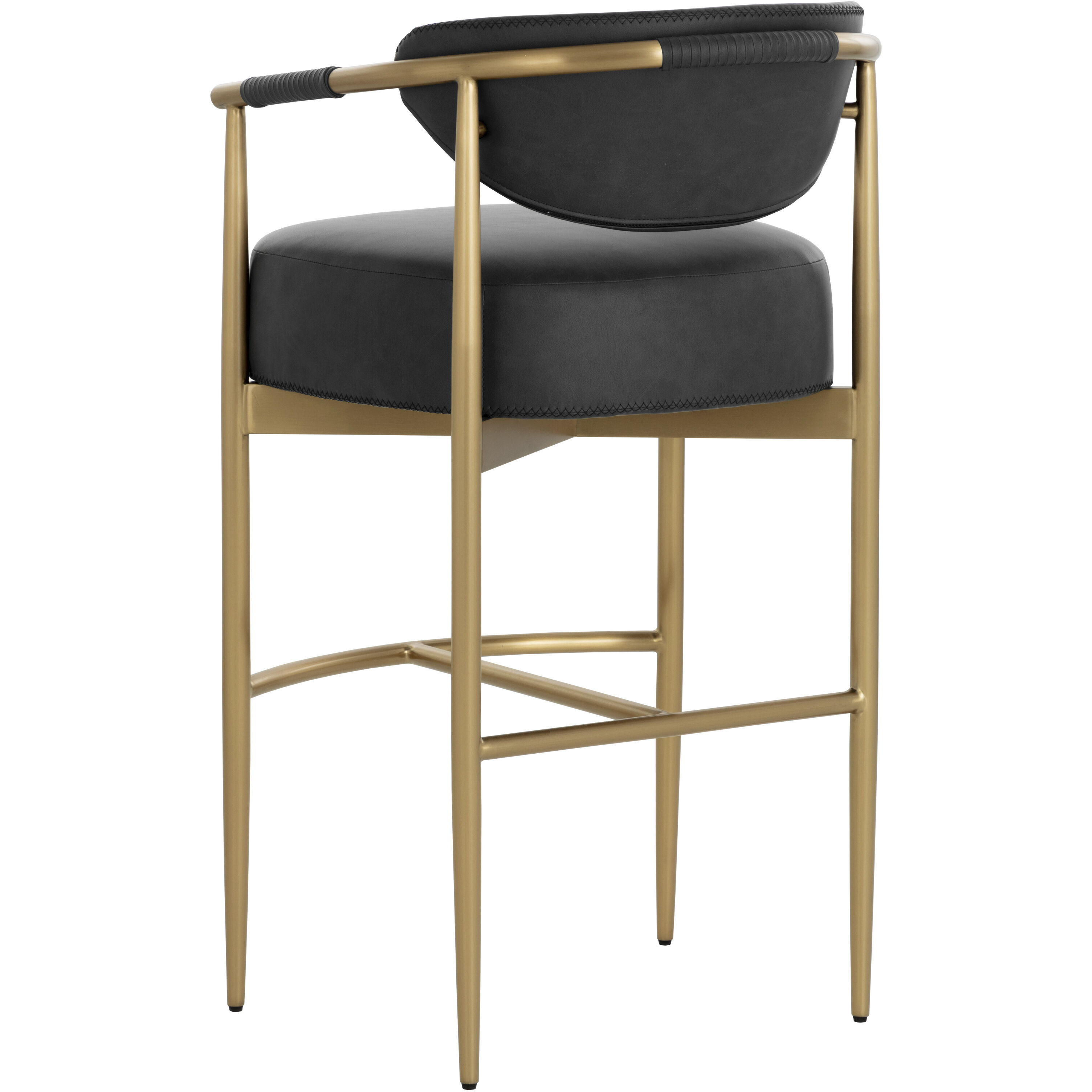 Heloise 40 inch Bravo Black Barstool in Cantina Black